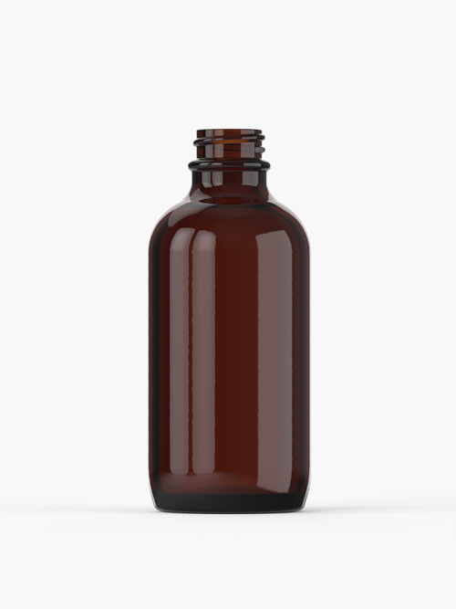 4 oz  (120 ml) Amber Boston Glass Bottle