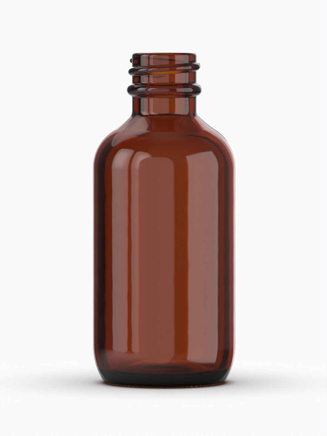 2 oz (60 ml) Amber Boston Glass Bottle