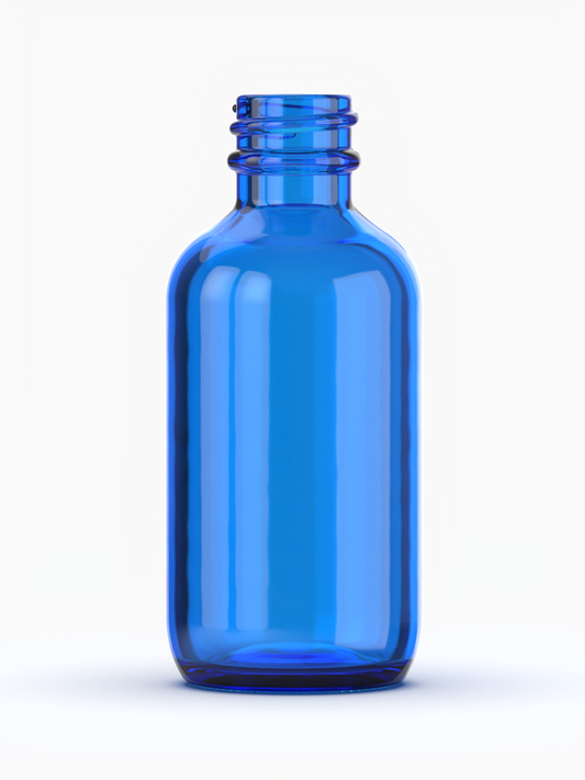 2 oz (60 ml) Blue Boston Glass Bottle