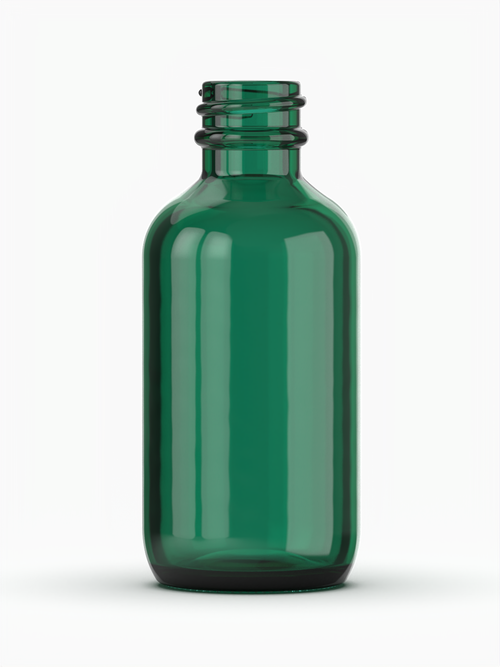 2 oz (60 ml) Green Boston Glass Bottle