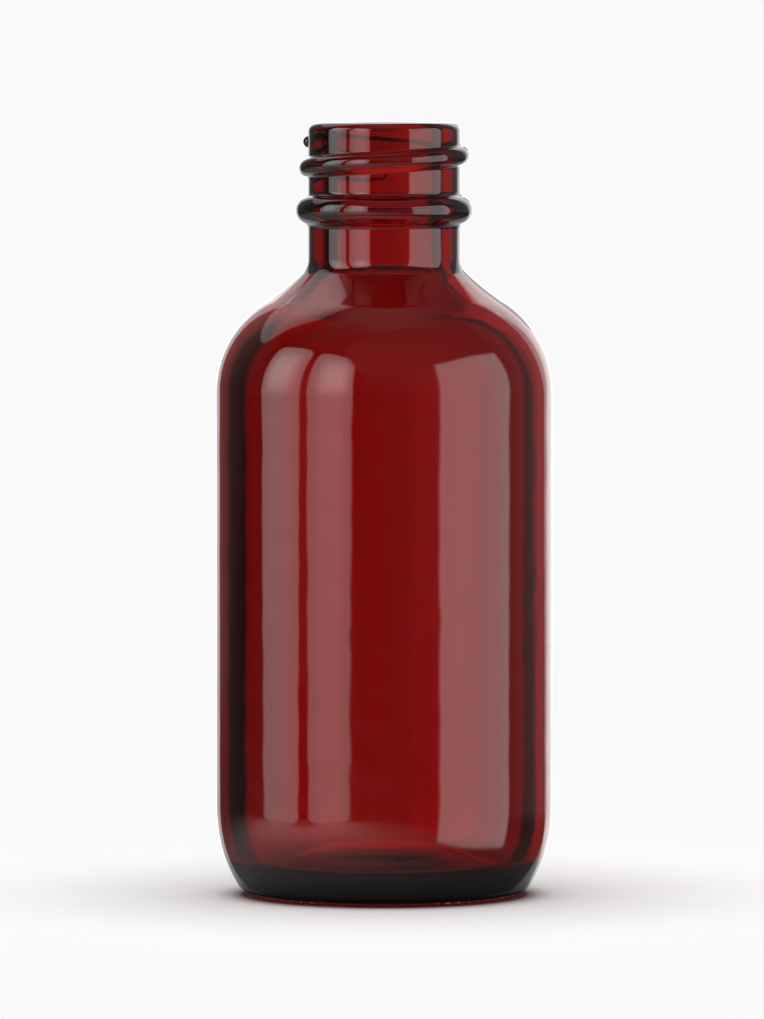 2 oz (60 ml) Red Boston Glass Bottle