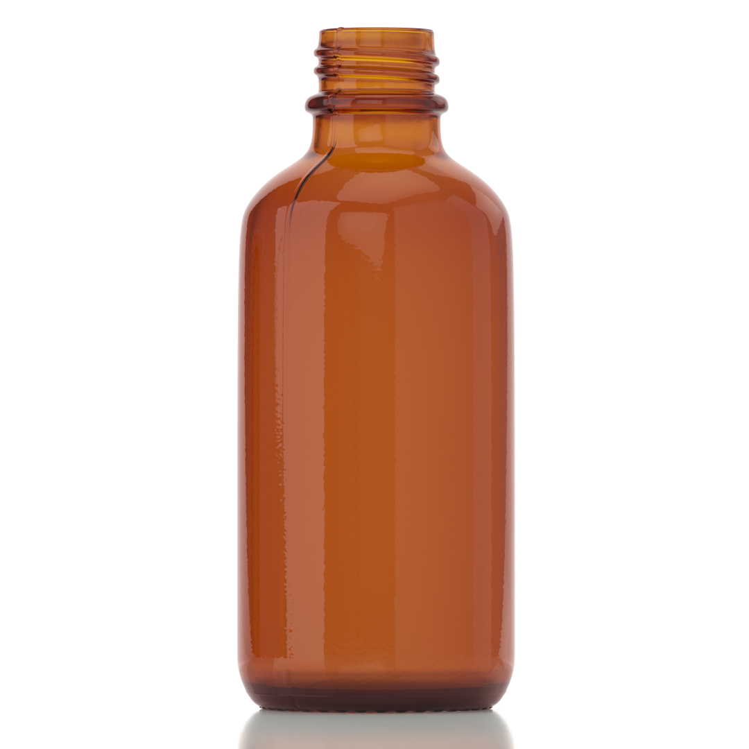 60 ML AMBER Boston Round Glass Bottle - 1 Unit @ $0.35 Per Bottle