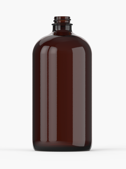 32 oz (960 ml) Amber Boston Glass Bottle