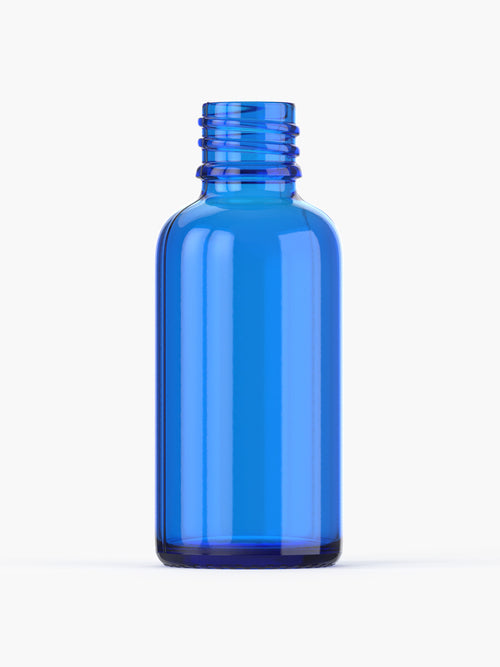 1 oz (30 ml) Blue Boston Glass Bottle