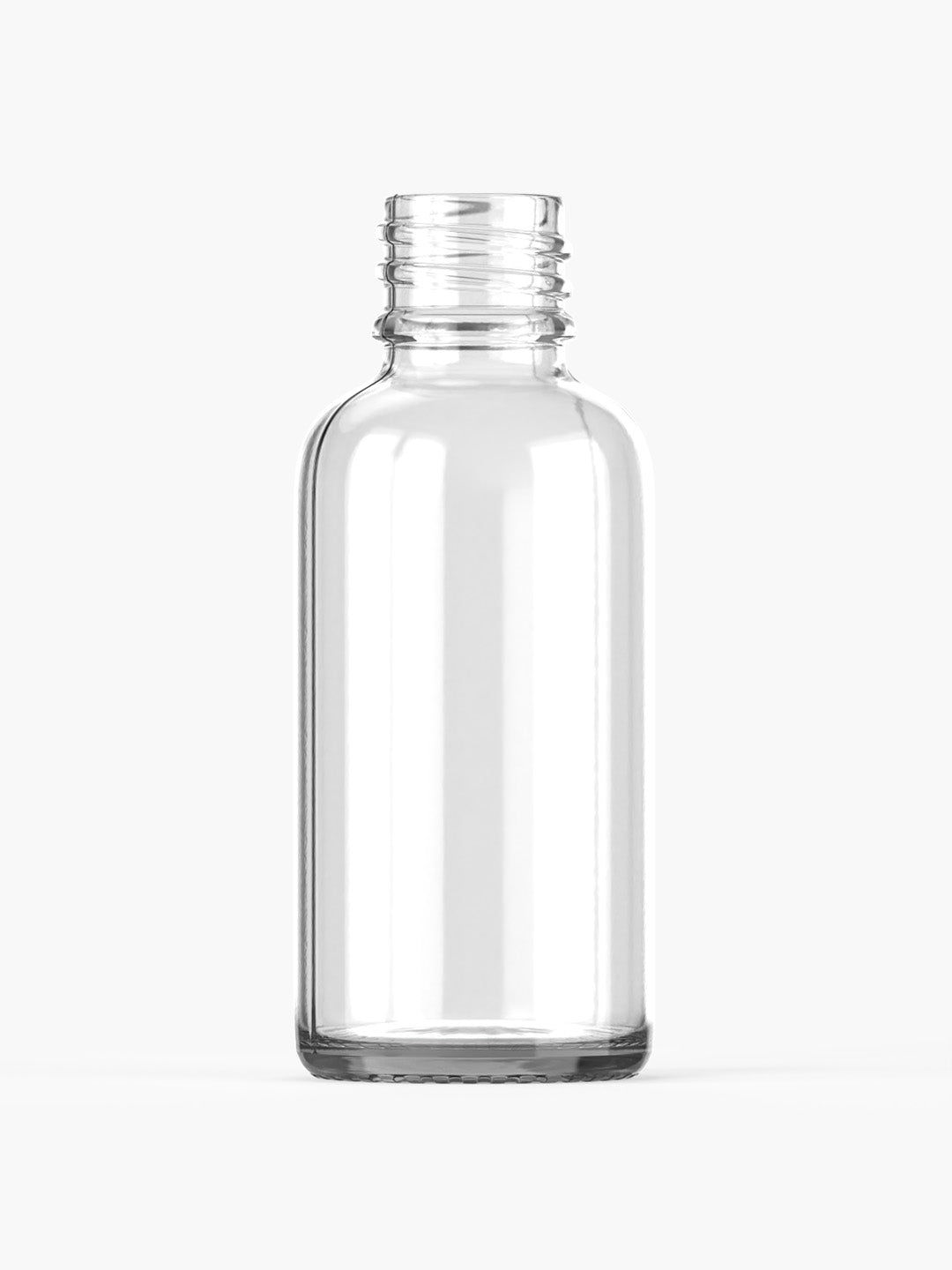 1 oz (30 ml) Clear Boston Glass Bottle