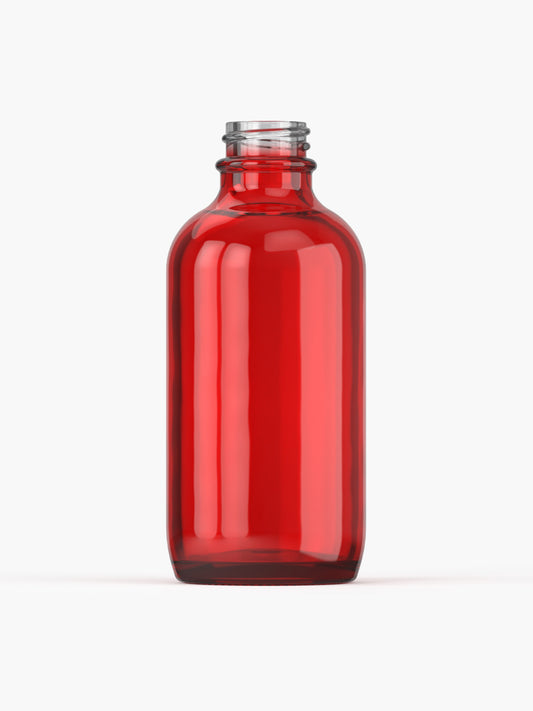 4 oz (120 ml) Red Boston Glass Bottle