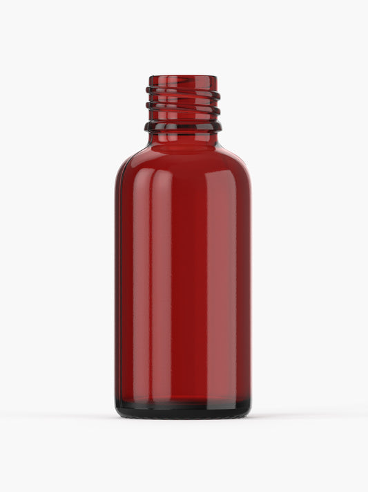 1 oz (30 ml) Red Boston Glass Bottle